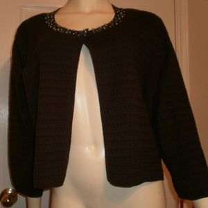 NEW RUBY RD sz 2X Brown Beaded Cardigan Sweater